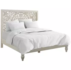 Haveli Heirloom White King Panel Bed