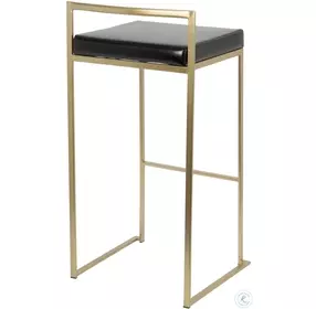 Fuji Gold And Black Bar Stool Set of 2