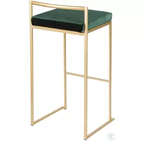 Fuji Gold and Green Bar Stool Set of 2
