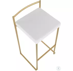 Fuji Antique White Velvet Stacker Barstool Set Of 2