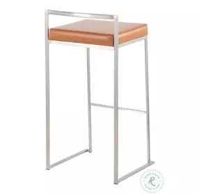 Fuji Camel PU And Stainless Steel Stacker Bar Stool Set of 2
