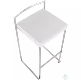 Fuji White Stacker Barstool Set Of 2