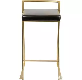 Fuji 26" Gold And Black Bar Stool Set of 2