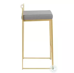 Fuji Grey And Gold Metal Counter Height Stool Set Of 2