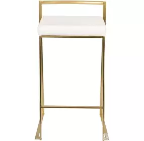 Fuji 26" Gold And White Bar Stool Set of 2