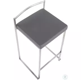 Fuji Gray Stacker Counter Stool Set Of 2