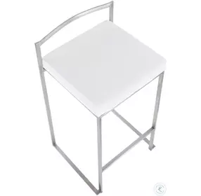 Fuji White Stacker Counter Stool Set Of 2