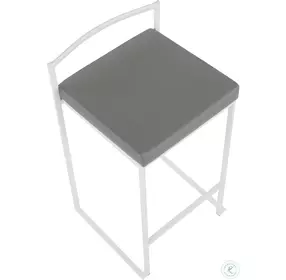 Fuji White and Gray Stacker Counter Stool Set Of 2
