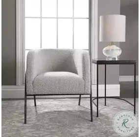 Jacobsen Ivory and Warm Gray Accent Chair
