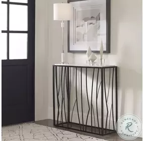 Lariston Dark Iron and neutral Ivory Console Table