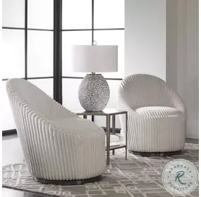 Crue Ivory Swivel Chair