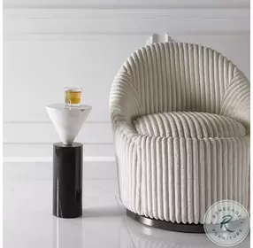 Top Hat Black and White End Table