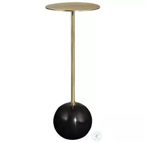 Gimlet Black Marble and Brushed Brass Drink Table