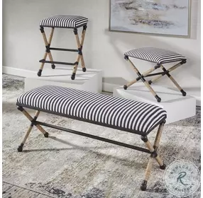 Braddock Crisp Navy and Cream Counter Height Stool