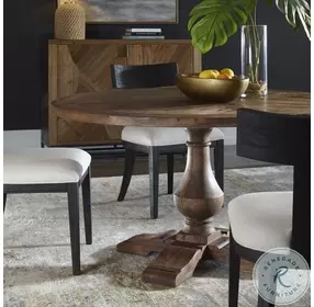 Stratford Stony Gray Wash Round Dining Table