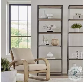 Baldwin Gunmetal And White Wash Industrial Etagere