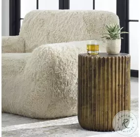 Peaks Oxidized Antique Gold Accent Table