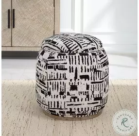 Dialogue Black And Off White Ottoman