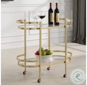 Isabelle Soft Gold Leaf Bar Cart
