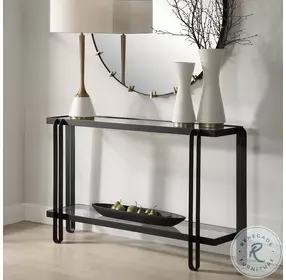 Shadow Satin Black Console Table