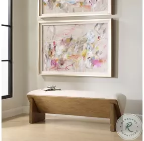 Wedged Soft Ivory Bench