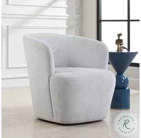 Dune Light Cloud Blue Barrel Swivel Chair