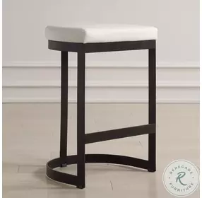 Ivanna White And Matte Black Counter Height Stool
