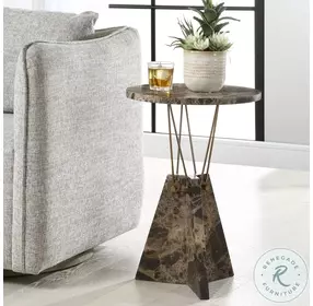 Levitate Emperador Brown Marble Accent Table