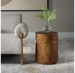 Langston Brown Round Accent Table