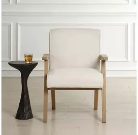 Hamilton White Upholstered Dining Arm Chair