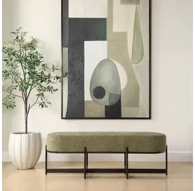Prescott Moss Upholstered Accent Bench