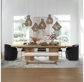 Hamilton Brown 120" Extendable Rectangular Dining Table