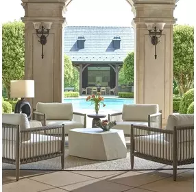 Grafton Oyster White Upholstered Outdoor Lounge Chair