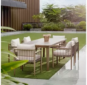 Borneo Oyster White Upholstered Outdoor Dining Chair