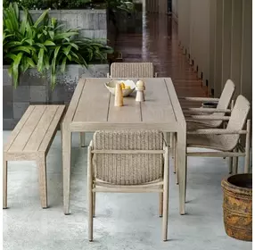 Prescott Twisted Oatmeal and Cerused Oak Outdoor Dining Chair