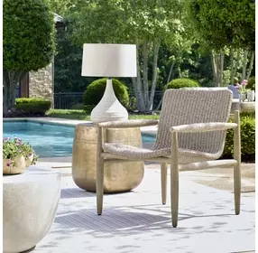 Prescott Oatmeal and Cerused Wheat Outdoor Lounge Chair