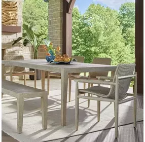 Arlington Cerused Wheat Outdoor Dining Room Set