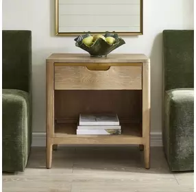 Arlington Natural Light and Brass Rectangular Side Table