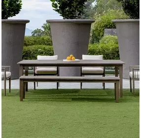Belmont Weathered Dark Gray Outdoor Dining Bench