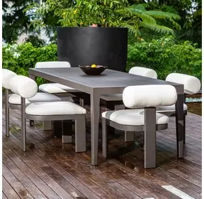 Carlisle Black Outdoor 92" Rectangular Dining Table