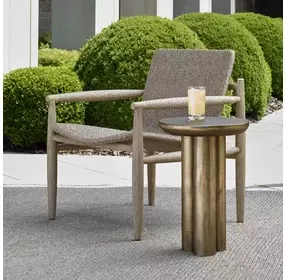 Arlington Antique Brass Outdoor Round Accent Table
