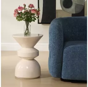 Lyford Cream Round Accent Table