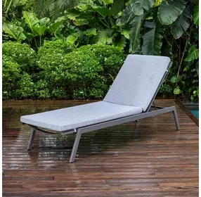 Kingsley Charcoal Gray Upholstered Outdoor 78" Pool Chaise Cushion