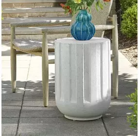 Fairmont White Outdoor Round Accent Table