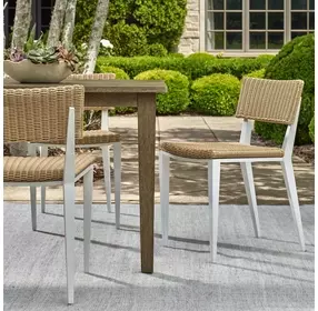 Hamilton White and Honey Outdoor Dining Chair