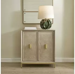 Alden Cerused and Gold 2 Door Accent Cabinet