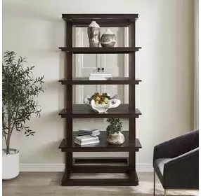 Carlisle Walnut and Brass Etagere