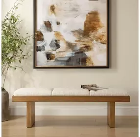 Langston Ivory Upholstered Accent Bench