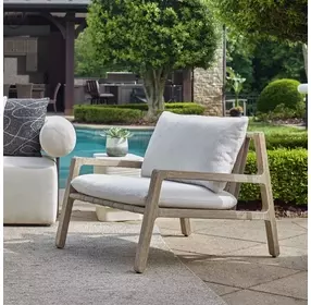 Kingsley Cream Upholstered Outdoor Lounge Chair Set of 2