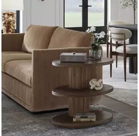 Riverton Dark Walnut Oval Side Table